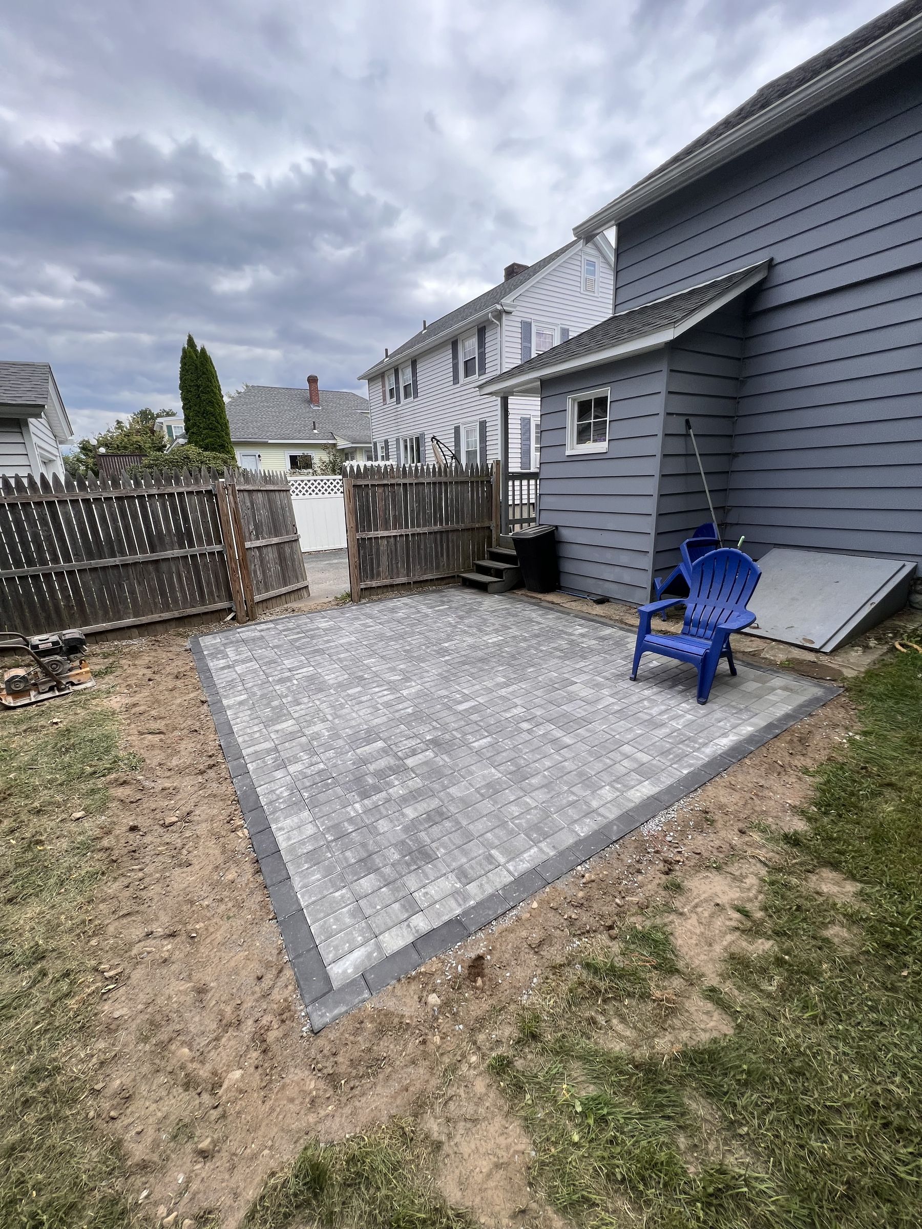 Paver patio installation