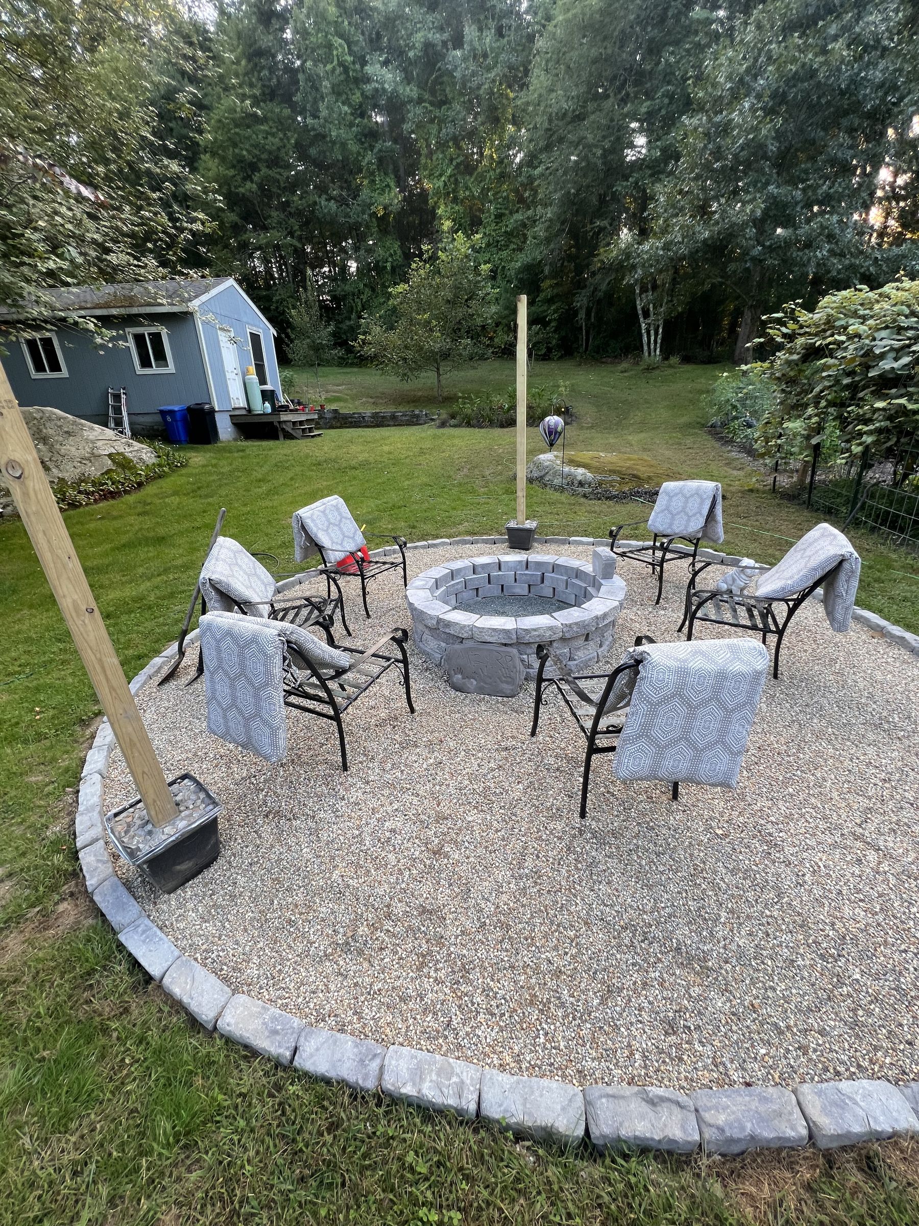 Fire pit patio area