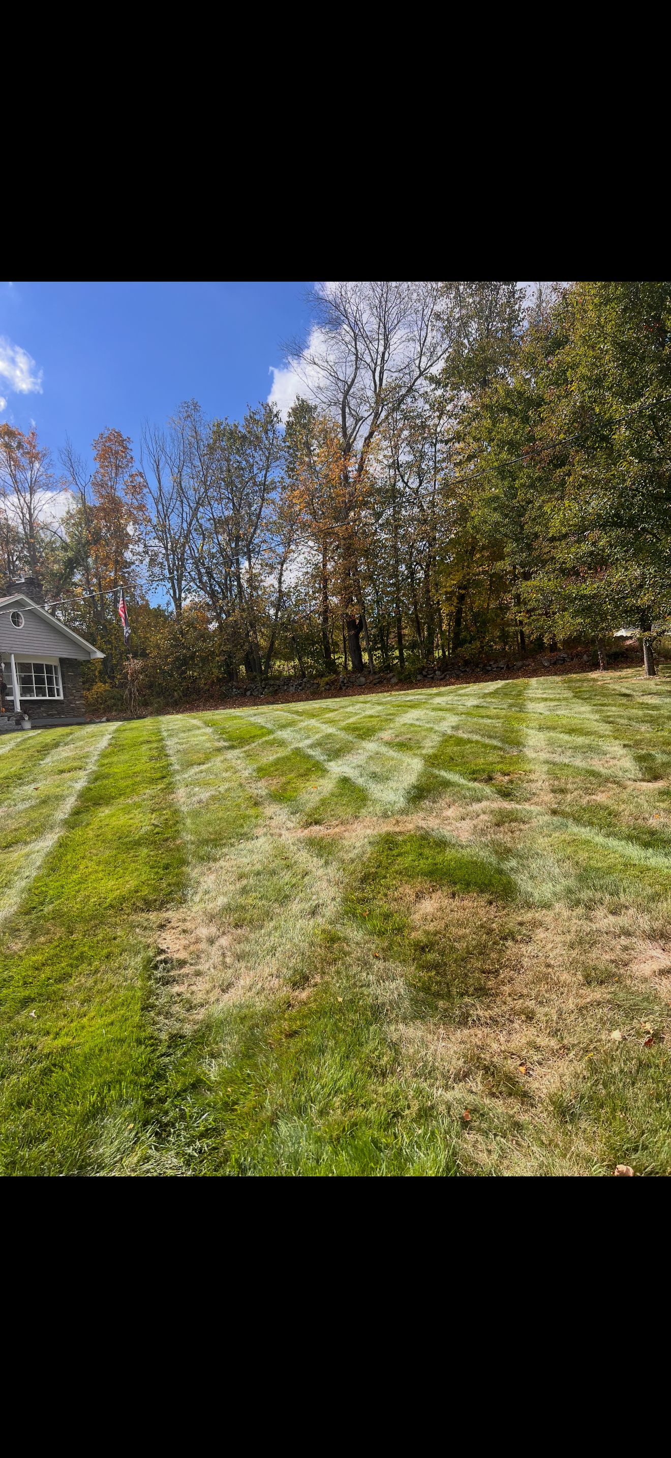 Freshly striped lawn